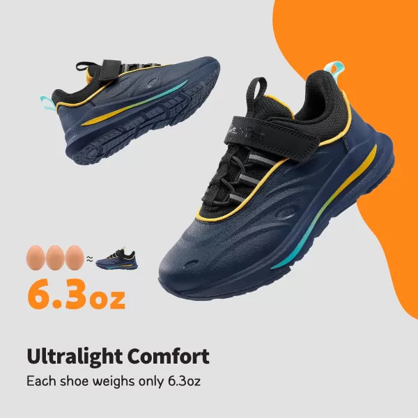 imageDREAM PAIRS Boys Girls Shoes Kids Tennis Running Athletic Protective Walking Sneakers Durastep Series for LittleBig KidDark BlueBlack