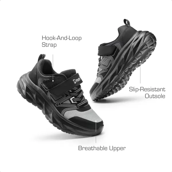 imageDREAM PAIRS Boys Girls Shoes Kids Tennis Sneakers Athletic Lightweight Shoes for LittleBig KidsBlack