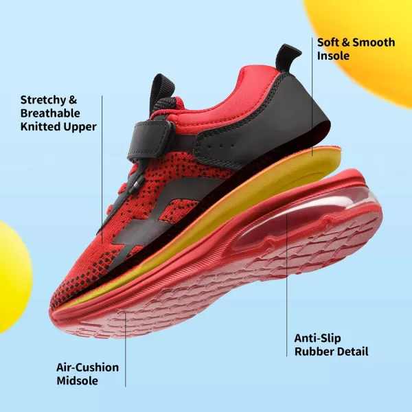 imageDREAM PAIRS Boys Girls Shoes Little Big Kids Tennis Running Athletic School SneakersRedBlack
