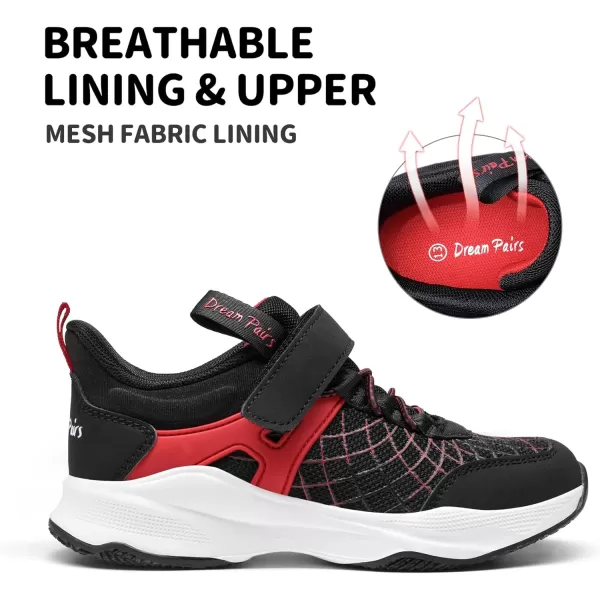 imageDREAM PAIRS Boys Girls Shoes Little Big Kids Tennis Running Athletic Sports SneakersBlackRed