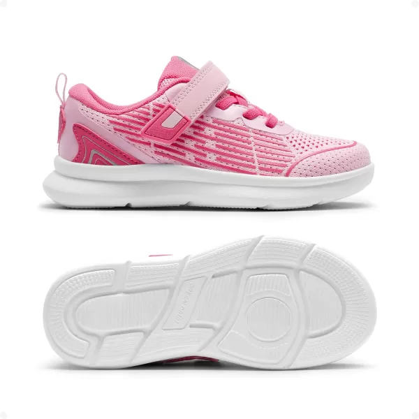 imageDREAM PAIRS Boys Girls Shoes Little KidBig Kid Athletic Tennis Running SneakersPinkHot Pink
