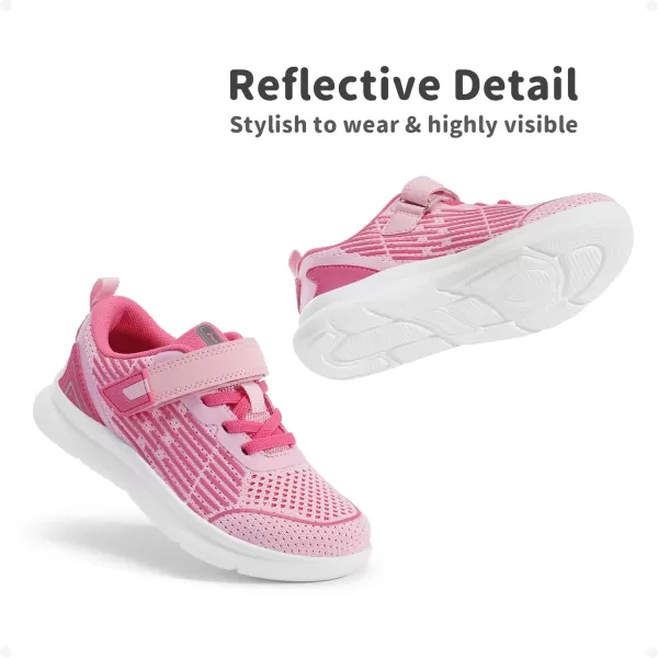 imageDREAM PAIRS Boys Girls Shoes Little KidBig Kid Athletic Tennis Running SneakersPinkHot Pink