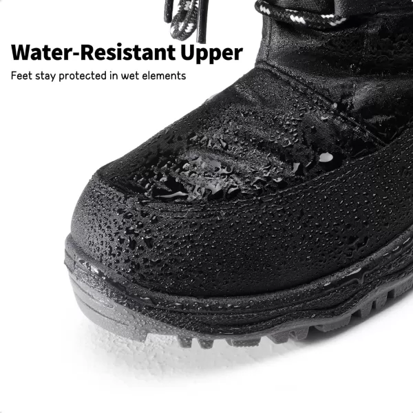 imageDREAM PAIRS Boys Girls Slip Resistant Faux Fur Lined Knee High Winter Snow BootsBlack