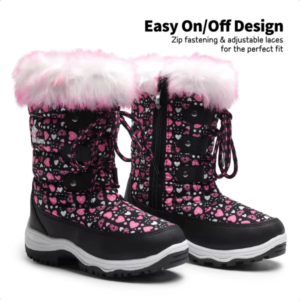 imageDREAM PAIRS Boys Girls Slip Resistant Faux Fur Lined Knee High Winter Snow BootsBlackPink