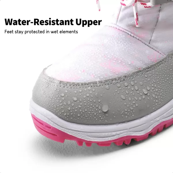 imageDREAM PAIRS Boys Girls Slip Resistant Faux Fur Lined Knee High Winter Snow BootsGreyPink