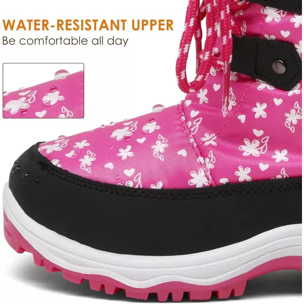 imageDREAM PAIRS Boys Girls Slip Resistant Faux Fur Lined Knee High Winter Snow BootsPink
