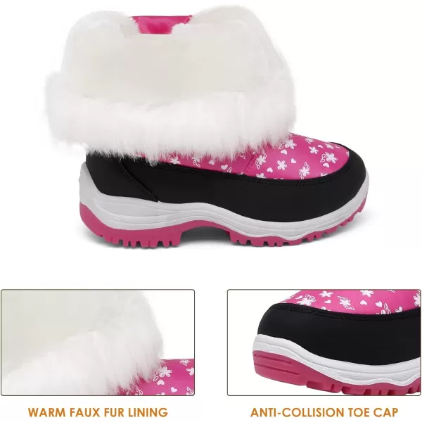 imageDREAM PAIRS Boys Girls Slip Resistant Faux Fur Lined Knee High Winter Snow BootsPink