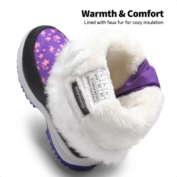 imageDREAM PAIRS Boys Girls Slip Resistant Faux Fur Lined Knee High Winter Snow BootsPurple