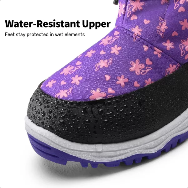 imageDREAM PAIRS Boys Girls Slip Resistant Faux Fur Lined Knee High Winter Snow BootsPurple