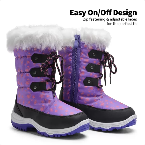imageDREAM PAIRS Boys Girls Slip Resistant Faux Fur Lined Knee High Winter Snow BootsPurple