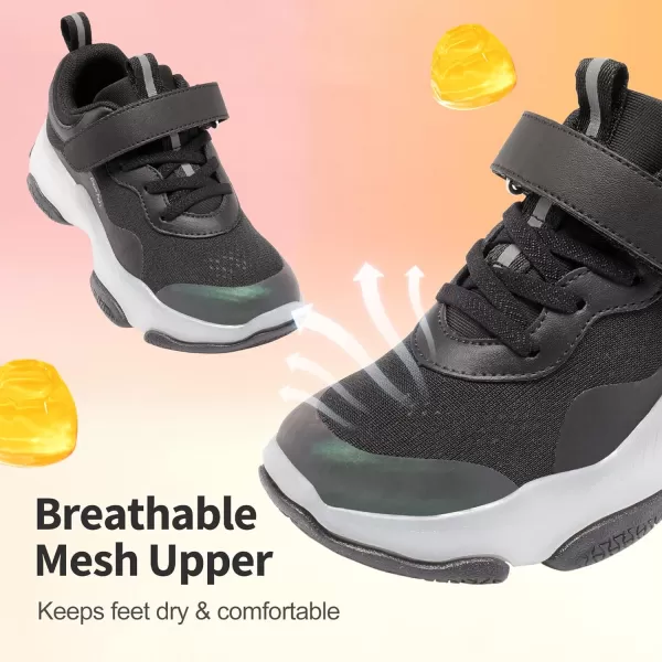 imageDREAM PAIRS Boys Girls Slipon Sneakers Lightweight Breathable Walking ShoesBlack