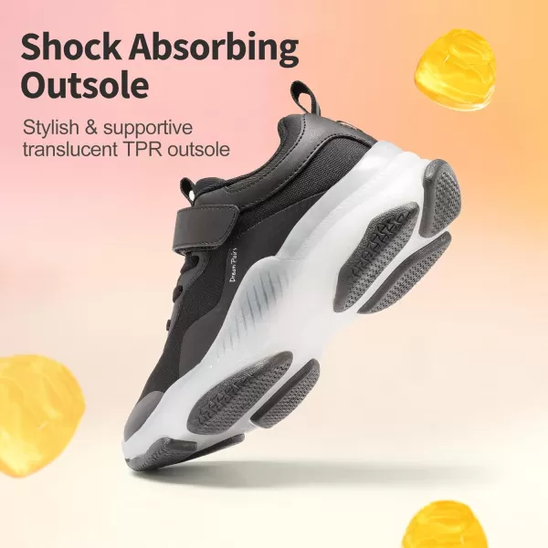 imageDREAM PAIRS Boys Girls Slipon Sneakers Lightweight Breathable Walking ShoesBlack