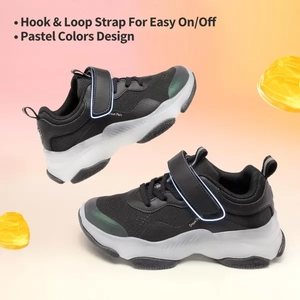 imageDREAM PAIRS Boys Girls Slipon Sneakers Lightweight Breathable Walking ShoesBlack