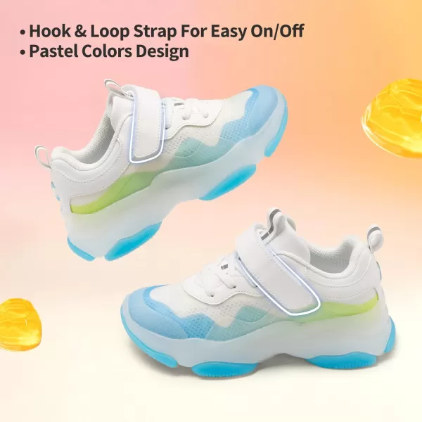 imageDREAM PAIRS Boys Girls Slipon Sneakers Lightweight Breathable Walking ShoesWhiteBlue