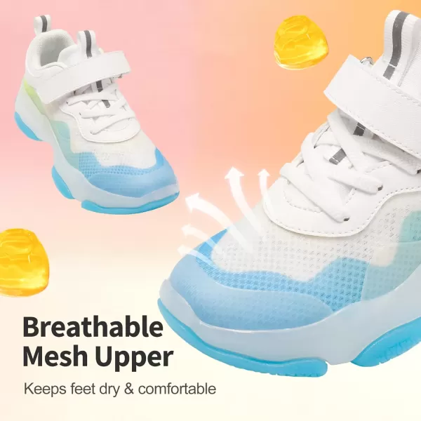 imageDREAM PAIRS Boys Girls Slipon Sneakers Lightweight Breathable Walking ShoesWhiteBlue
