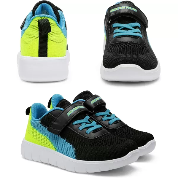 imageDREAM PAIRS Boys Girls Sneaker Athletic Tennis Running ShoesBlackBlueNeonGreen