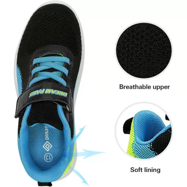 imageDREAM PAIRS Boys Girls Sneaker Athletic Tennis Running ShoesBlackBlueNeonGreen