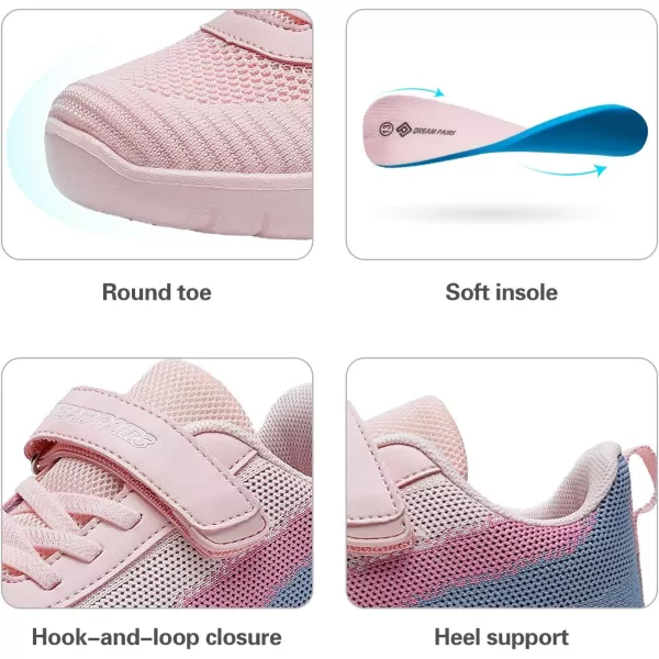 imageDREAM PAIRS Boys Girls Sneaker Athletic Tennis Running ShoesPinkGreyBlue