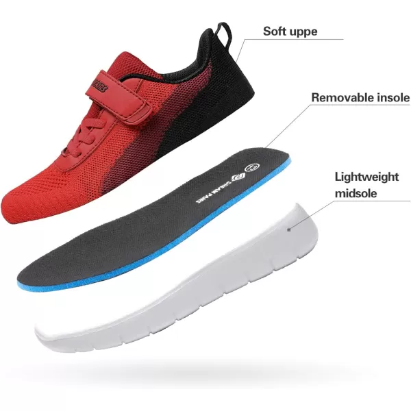 imageDREAM PAIRS Boys Girls Sneaker Athletic Tennis Running ShoesRedBlack