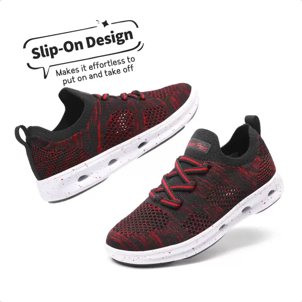 imageDREAM PAIRS Boys Girls Sneakers Kids Slipon Quick Dry Lightweight Aqua Water ShoesBlackRed