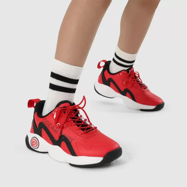 imageDREAM PAIRS Boys Girls Sneakers Sports Athletic Shoes Little KidBig KidRedBlack