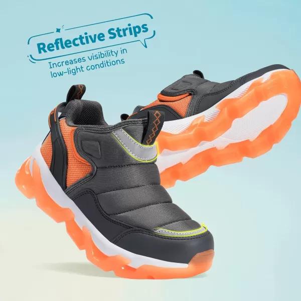imageDREAM PAIRS Boys Girls Sneakers ToddlerLittle Kids Athletic Running Tennis Shoes Fashion BootGreyOrange