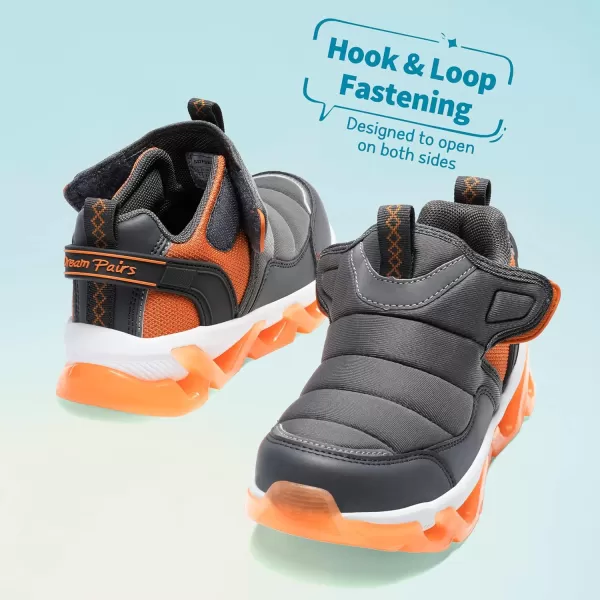 imageDREAM PAIRS Boys Girls Sneakers ToddlerLittle Kids Athletic Running Tennis Shoes Fashion BootGreyOrange