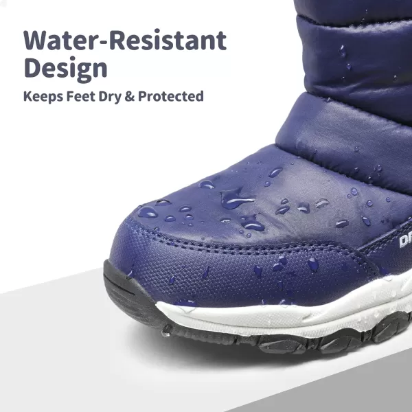 imageDREAM PAIRS Boys Girls Snow Boots Lightweight Slip Resistant Mid Calf Winter Shoes LittleBig KidNavy