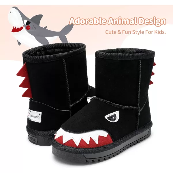 imageDREAM PAIRS Boys Girls Snow Boots ToddlerLittle Kids Winter Cute ShoesBlackShark