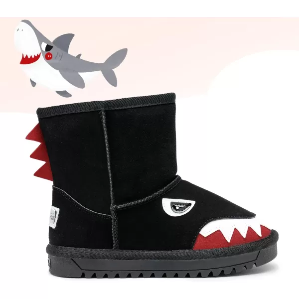 imageDREAM PAIRS Boys Girls Snow Boots ToddlerLittle Kids Winter Cute ShoesBlackShark