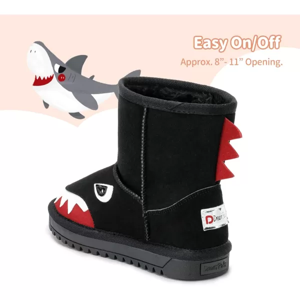 imageDREAM PAIRS Boys Girls Snow Boots ToddlerLittle Kids Winter Cute ShoesBlackShark