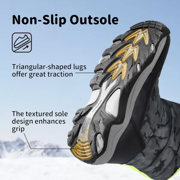 imageDREAM PAIRS Boys Girls Snow Boots Waterproof Hook and Loop Mid Calf Faux Fur Lining Winter Shoes for LittleBig KidsCamouflageGray
