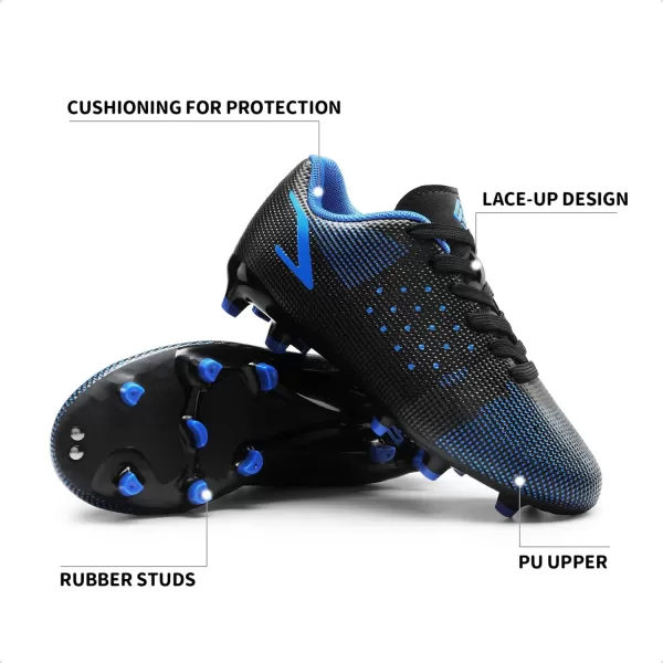 imageDREAM PAIRS Boys Girls Soccer Cleats Kids Football Shoes ToddlerLittle KidBig KidBlackBlue