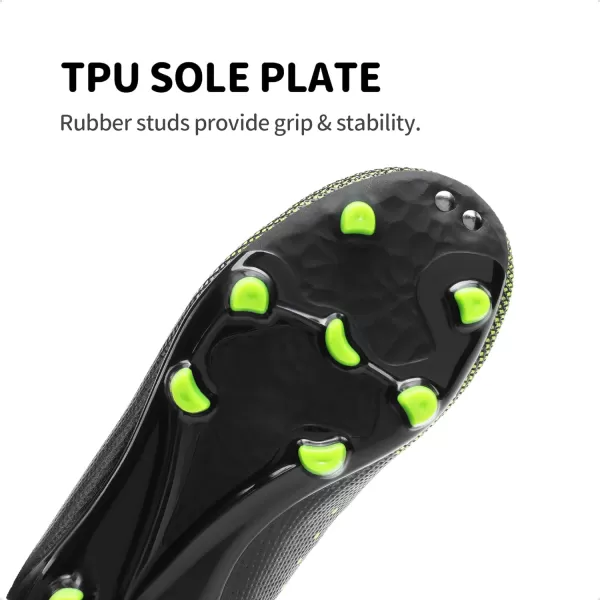 imageDREAM PAIRS Boys Girls Soccer Cleats Kids Football Shoes ToddlerLittle KidBig KidBlackNeon Green
