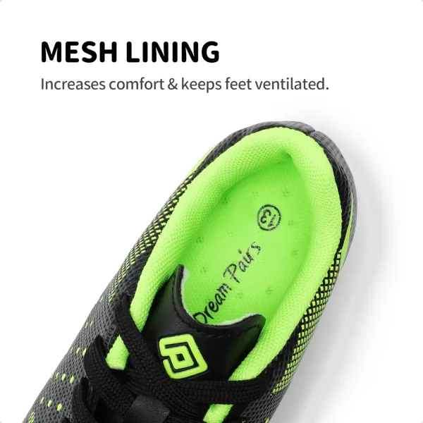 imageDREAM PAIRS Boys Girls Soccer Cleats Kids Football Shoes ToddlerLittle KidBig KidBlackNeon Green