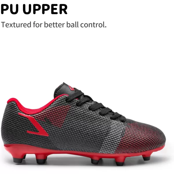 imageDREAM PAIRS Boys Girls Soccer Cleats Kids Football Shoes ToddlerLittle KidBig KidBlackRed