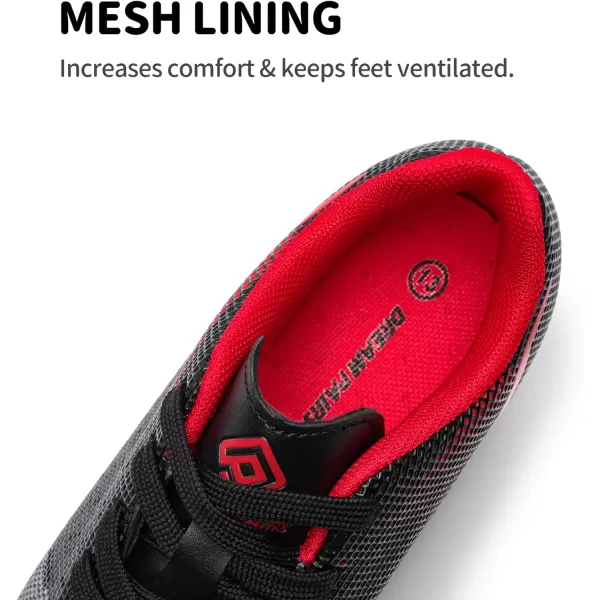 imageDREAM PAIRS Boys Girls Soccer Cleats Kids Football Shoes ToddlerLittle KidBig KidBlackRed
