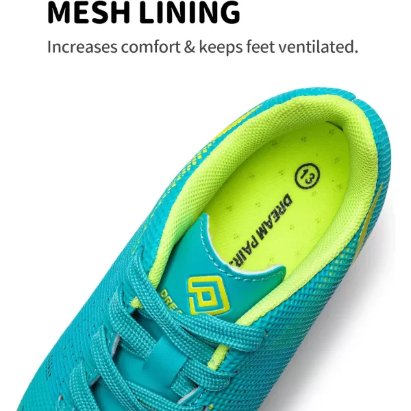 imageDREAM PAIRS Boys Girls Soccer Cleats Kids Football Shoes ToddlerLittle KidBig KidBlueNeon Green