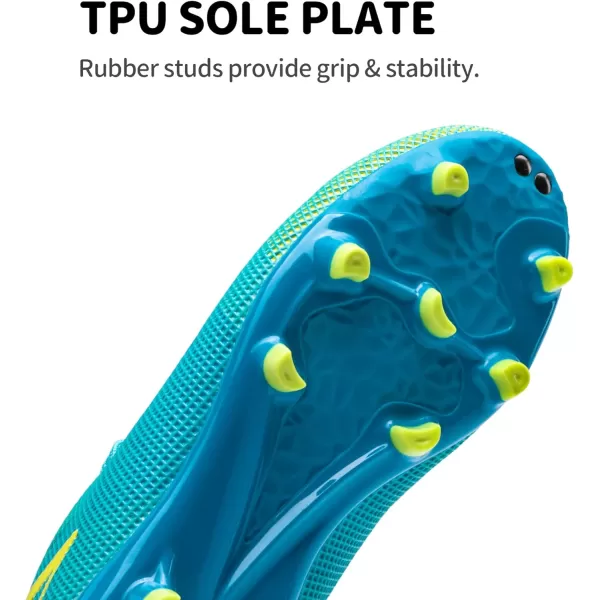 imageDREAM PAIRS Boys Girls Soccer Cleats Kids Football Shoes ToddlerLittle KidBig KidBlueNeon Green