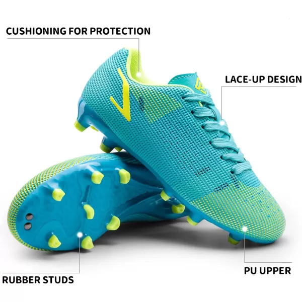 imageDREAM PAIRS Boys Girls Soccer Cleats Kids Football Shoes ToddlerLittle KidBig KidBlueNeon Green