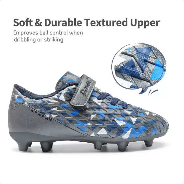 imageDREAM PAIRS Boys Girls Soccer Cleats Kids Football Shoes ToddlerLittle KidBig KidDark GreyRoyal Blue