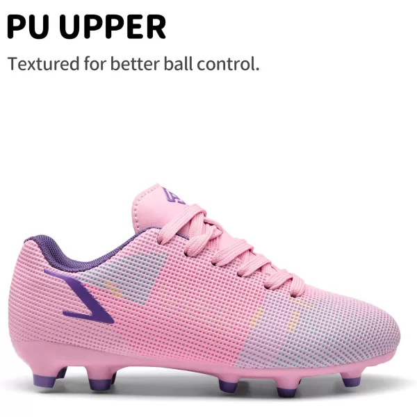 imageDREAM PAIRS Boys Girls Soccer Cleats Kids Football Shoes ToddlerLittle KidBig KidPinkPurple