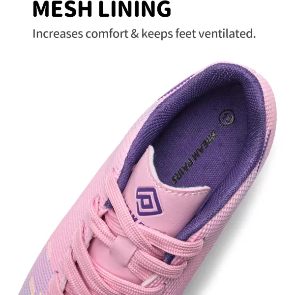 imageDREAM PAIRS Boys Girls Soccer Cleats Kids Football Shoes ToddlerLittle KidBig KidPinkPurple