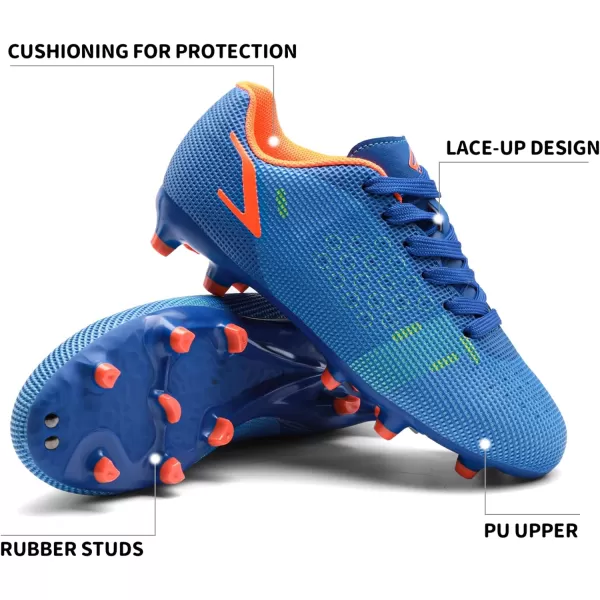imageDREAM PAIRS Boys Girls Soccer Cleats Kids Football Shoes ToddlerLittle KidBig KidRoyal BlueOrange