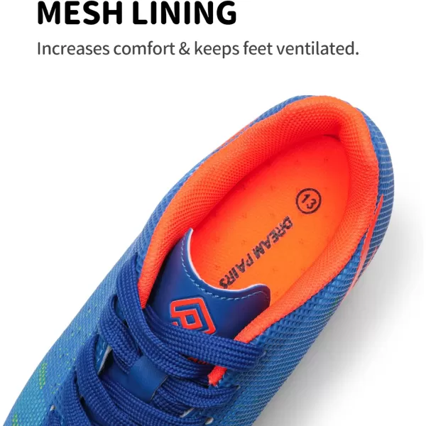 imageDREAM PAIRS Boys Girls Soccer Cleats Kids Football Shoes ToddlerLittle KidBig KidRoyal BlueOrange