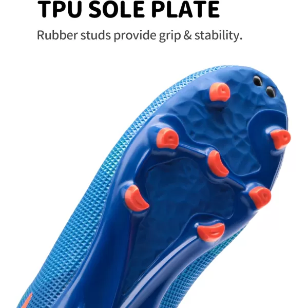 imageDREAM PAIRS Boys Girls Soccer Cleats Kids Football Shoes ToddlerLittle KidBig KidRoyal BlueOrange