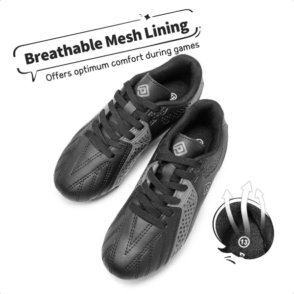 imageDREAM PAIRS Boys Girls Soccer Cleats Kids Football ShoesBlackDarkGrey