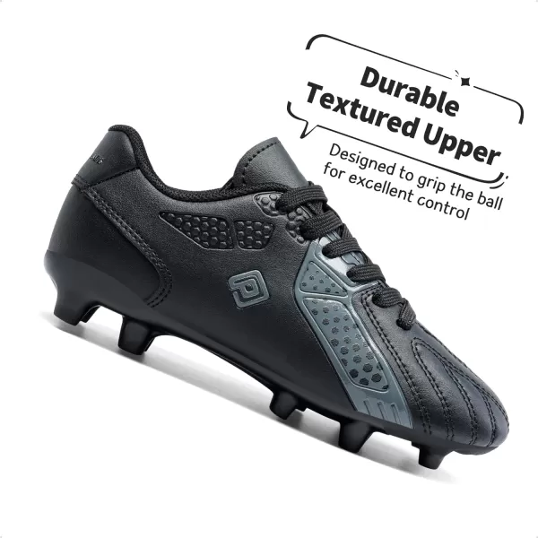 imageDREAM PAIRS Boys Girls Soccer Cleats Kids Football ShoesBlackDarkGrey