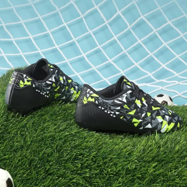 imageDREAM PAIRS Boys Girls Soccer Cleats Kids Football ShoesBlackNeonGreen