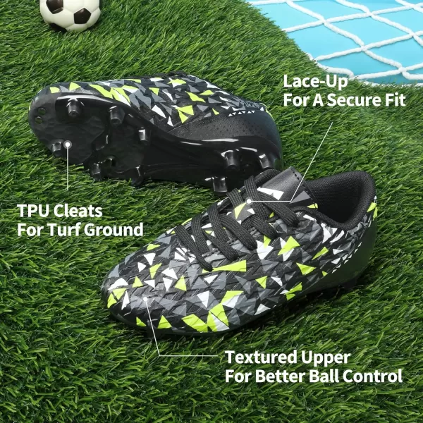 imageDREAM PAIRS Boys Girls Soccer Cleats Kids Football ShoesBlackNeonGreen